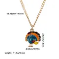Colorful turkey pendant necklace with dimensions 2.62x2.52cm and 19.85in chain - Blue Orange Multicolor Turkey Style (A3028)