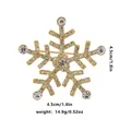 Golden snowflake brooch with rhinestones measuring 4.5cm and weighing 14.9g - Gold Full Rhinestone Shiny Snowflake (C2320)