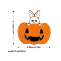 Halloween bunny and pumpkin enamel pin with dimensions 1.23x1.16 inches - Rabbit Pumpkin (C2328-3)