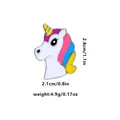 Cartoon unicorn enamel brooch with colorful mane, sized 2.8cm x 2.1cm and 4.9g weight - Unicorn Head (C2289)