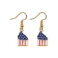 Cupcake-Ohrringe im US-Flaggen-Design mit Sternen und Streifen in goldener Ausführung - Flagge Cupcake Stil (F1480)