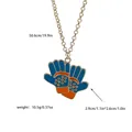 Collier gant de baseball avec pendentif en émail bleu et orange et chaîne dorée - Style gant de sport