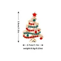 Christmas tree brooch pin in gold metal with red and green rhinestones for women - Christmas Tree Style (C2146)
