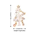 Christmas tree brooch with white enamel, crystal rhinestones and small hanging pendants - Pendant Christmas Tree Style (C2142)