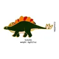 Green stegosaurus enamel pin with orange plates and dimensions of 5cm by 2.2cm - Stegosaurus (C2346-3)