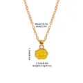 Cute golden alloy necklace featuring a bright yellow smiling cloud pendant and O-chain - Yellow