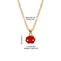 Goldkette mit rotem Wolken-Smiley-Anhänger und Maßangaben für die Schmuckherstellung - Rot
