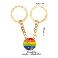 Rainbow enamel yin yang keychain set in gold finish with size and weight dimensions - Rainbow(D1385-1)