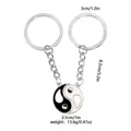 Yin Yang Tai Chi keychain set for couples and friends with black and white enamel finish - Black & White Matching(D1385-2)