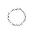 Beaded silver wine glass charm ring with polished metal spheres in various sizes - Shiny Silver Beads (Z1310-5-SI)
