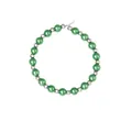Christmas wine glass charm with dark green faux pearls and silver beaded accents - Dark Green Faux Pearl (Z1310-5-GR)