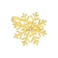 Elegant gold metal snowflake napkin ring with center rhinestone for Christmas tables - Single Rhinestone Snowflake Style (Z1269) / Gold