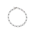 Beaded wine glass charm featuring faceted clear crystals and silver metal beads - Transparent Crystal Beads (Z1310-6-WH)