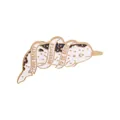 Narwhal enamel pin with golden metal outlines featuring a starry moon pattern - BEAUTY DESERVES Whale Style (C2363-3)
