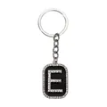 Llavero de estilo hip hop en aleación de plata con colgante de letra E con diamantes - Letra E