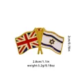 Crossed UK and Israel flag enamel pin in gold plating finish for garments - UK and Israel