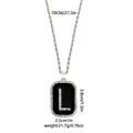 Collar hip-hop con colgante letra L, base negra y diamantes de imitación - Letra L