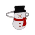 Christmas snowman napkin ring with colorful enamel finish on a polished silver band - Z1092-13