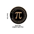 Minimalist pi symbol enamel pin badge with mathematical digits circular engraving - Black Gold Pi Style (C2366)