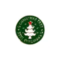 Weihnachtsbaum-Emaille-Anstecker mit goldenem Schriftzug auf dunkelgrünem Grund - Grüner Weihnachtsbaum (C2334-1)