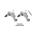 Ασημένια μανικετόκουμπα τρομπέτα 2,2cm x 0,7cm για ανδρικά πουκάμισα με γαλλικές μανσέτες - Στυλ Τρομπέτας (B1457-2)
