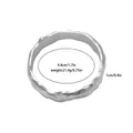Detail showing irregular lava texture and dimensions of the silver metal napkin ring - Irregular Hammered Style (Z1319-SI) / Silver