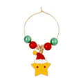 Christmas snowman wine glass ring with colorful beads and smiling star pendant - Smiley Pentagram Pendant (Z1312-29)