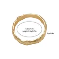Minimalist wide golden napkin ring with natural irregular melted texture and matte finish - Irregular Hammered Style (Z1319-GO) / Gold