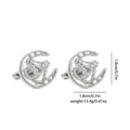 Detailed view of silver horse head cufflinks with 1.8cm diameter and 13.4g weight specs - Horse and Moon Shape (B1453-2)