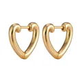 Minimalistische hohle Herz-Ohrringe in Goldoptik mit poliertem Metallglanz-Finish - Goldene Herz Stil (J1673-5)