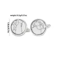 Silver-tone round cufflinks with white marble stone inlay, 1.8cm diameter and 10.5g weight - Diameter 1.8cm / White Marble Pattern