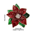 Elegante spilla a stella di Natale in smalto rosso e verde con strass bianchi e oro - C2036