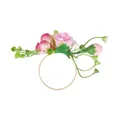 Serviettenring mit rosa Rose und roten Beeren und goldenem Band für Tischdeko - Rosa Rose und Rote Beere Stil B (Z1320-19)
