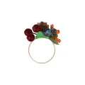 Goldener Serviettenring mit festlichen roten Beeren, Zapfen und Kunstgrün - Tannenzapfen und Gemischte Beeren Stil (Z1320-21)