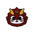 Broche dragon rouge de style chinois en émail pour sacs et vêtements de fête - Style Petit Dragon Rouge Version Q (C2391-3)