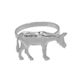 Servilletero de metal plateado con forma detallada de burro y acabado de espejo pulido - Forma de Burro (Z1324-2) / Plateado