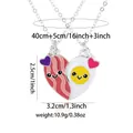 Detail showing bacon and egg BFF pendant dimensions with 40+5cm chain specifications - Bacon and Egg Cartoon Style (A3151)