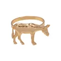 Elegante servilletero de metal dorado con un detallado diseño de animal de burro - Forma de Burro (Z1324-2) / Dorado