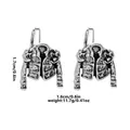 Creative silver motorcycle jacket cufflinks for men with detailed vintage metal design - Biker Jacket Style (B1471)
