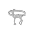 Elegante servilletero de plata con diseño de ciervo y acabado de metal pulido - Forma de Ciervo (Z1324-5) / Plateado
