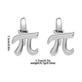 Polished silver math Pi symbol cufflinks for men with precise 1.5x1.7cm dimensions - Pi Symbol Style (B1473)