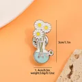 Daisy flowers in a chemical flask enamel pin with dimensions 3cm x 1.4cm and weight 3.6g - Daisy Flask Style (C2409)