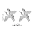 Elegant silver swan cufflinks for men featuring a polished finish and detailed wing design - Swan Bird Style (B1474)