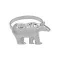 Servilletero de oso polar en metal plateado con textura martillada de alta calidad - Forma de Oso Polar (Z1324-6) / Plateado