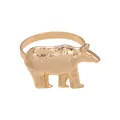 Servilletero dorado con motivo detallado de oso polar en metal sobre fondo blanco - Forma de Oso Polar (Z1324-6) / Dorado
