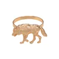 Servilletero de lobo dorado en aleación de metal texturizado para decoración de mesa - Forma de Lobo (Z1324-7) / Dorado
