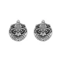 Vintage silver owl cufflinks with detailed feather texture for French shirts - Owl Head Shape (B1467-4)