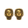Boutons de manchette pharaon égyptien doré avec un design détaillé de la tête de Toutânkhamon - Style Pharaon Doré (B1468-2)