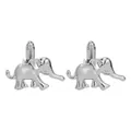 Polished silver elephant cufflinks with creative animal design for formal shirts - Silver Mirror Elephant Style (B1468-7)