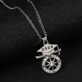 Silver 2024 graduation necklace featuring a mortarboard and crystal compass pendant - 2024 Silver Compass Doctoral Hat Necklace (A3087)
